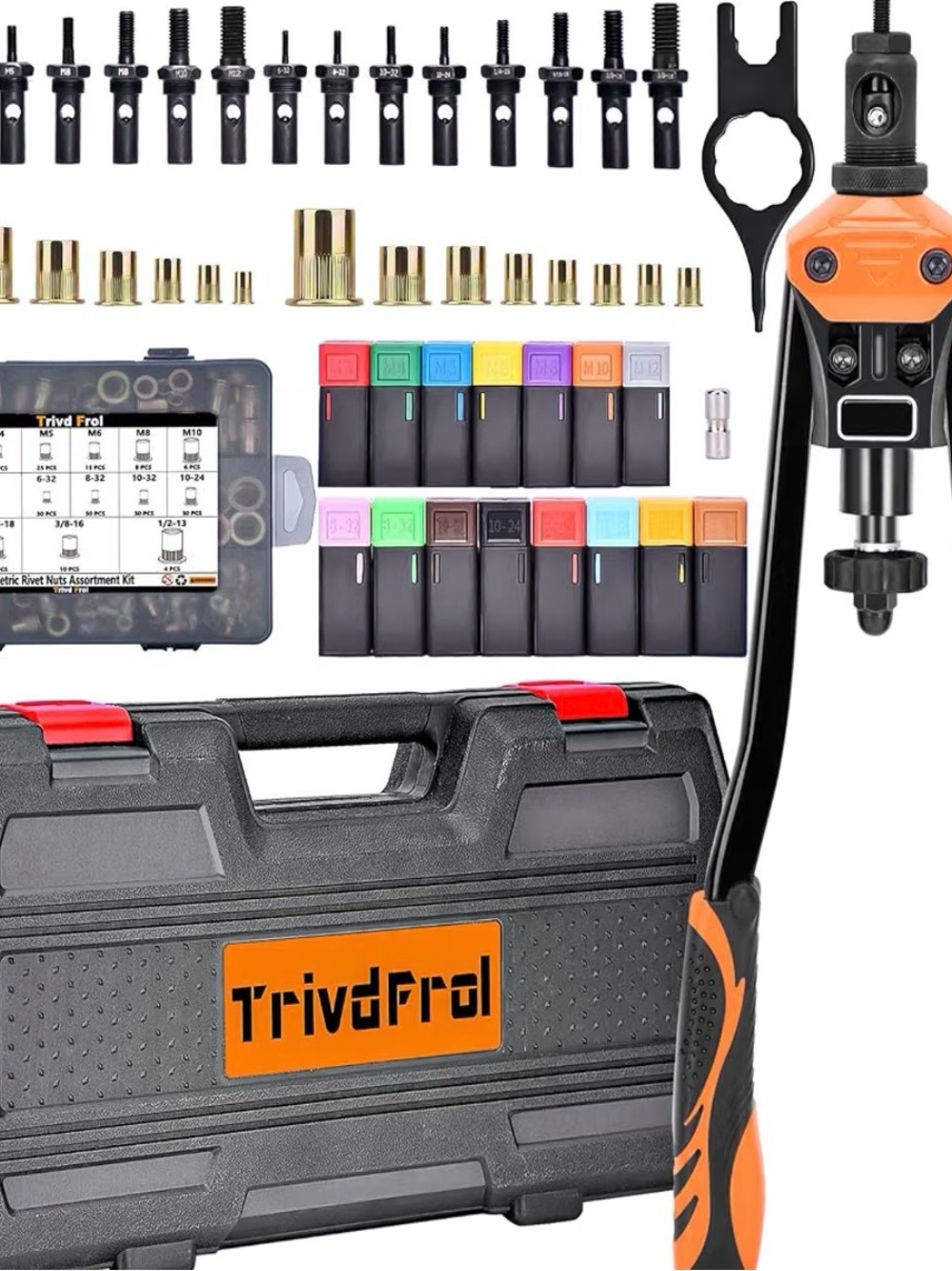 Trivd Frol Rivet Nut Tool Kit with 281 Rivet Nut Assortment